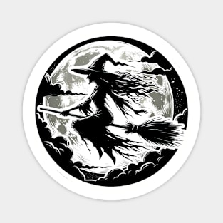 horror flying witch Magnet